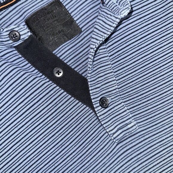 Abercrombie & Fitch Polo Shirt Mens XL (L) Blue Striped Short Sleeve Pullover - Picture 4 of 8